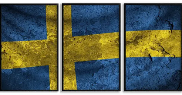 Populär Sveriges flagga Grunge - Poster i tre delar