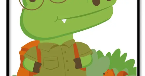 Scout krokodil - Grön barntavla Lågt pris