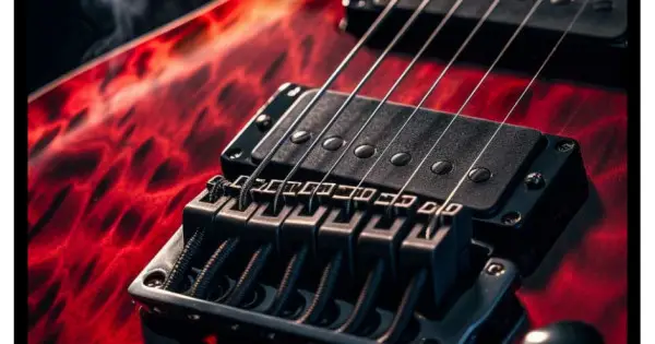 Cool röd elgitarr - Musik affisch Säker betalning