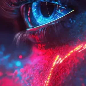 Abstrakt Neon Öga- Cyberpunk poster Begränsat erbjudande
