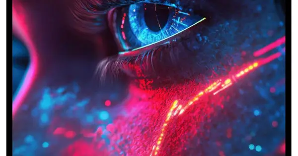 Abstrakt Neon Öga- Cyberpunk poster Begränsat erbjudande