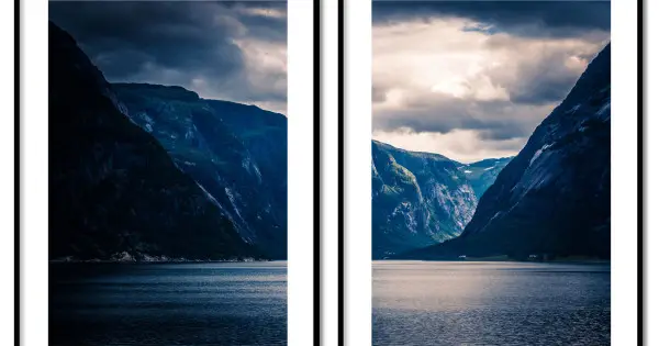 Fynd Vackra berg och natur - Tavelset i två delar