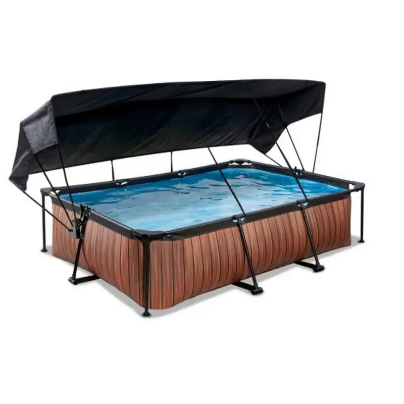 Exit Toys Pool Wood med Filterpump + Solsegel Billig