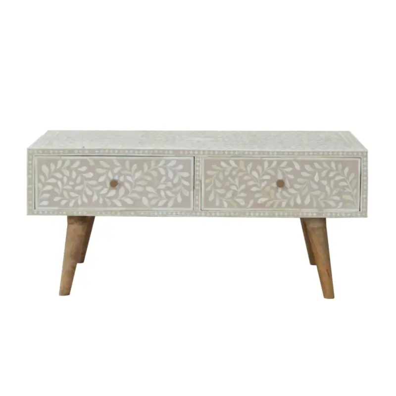 Handla nu Taupe Floral Bone Coffee Table