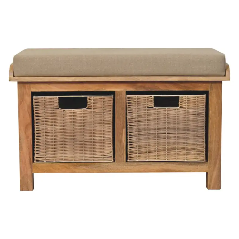 Rattan Basket Linen Bench Populärt val