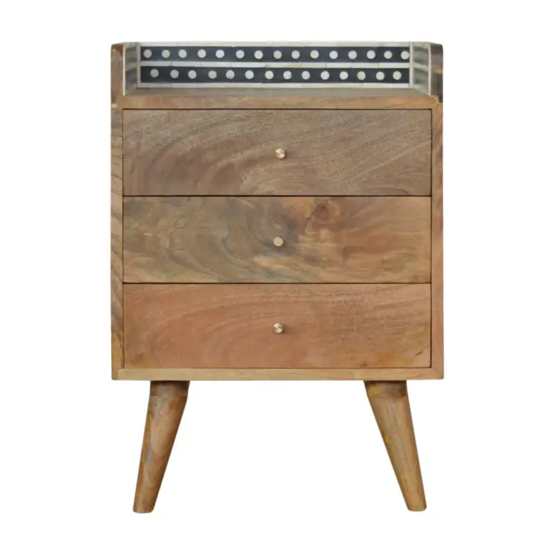 Bone Inlay Gallery Back Nightstand Kampanjpris