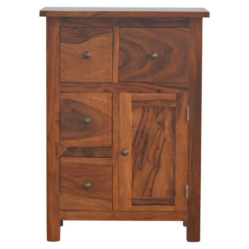 Sheesham 4 Drawer Cabinet Billig