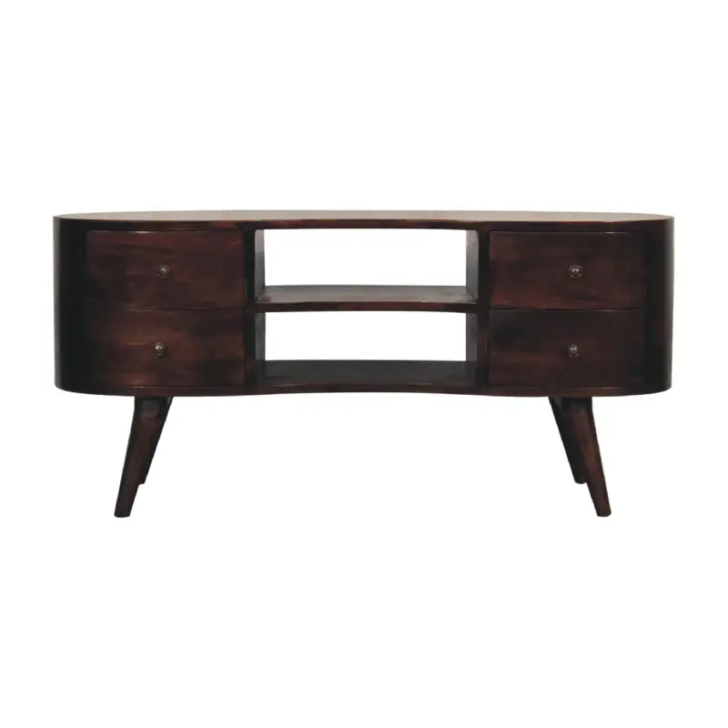 Premium Walnut Wave Entertainment Unit