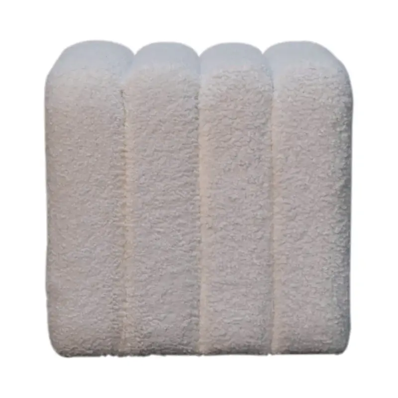 Beställ nu White Wavy Boucle Footstool