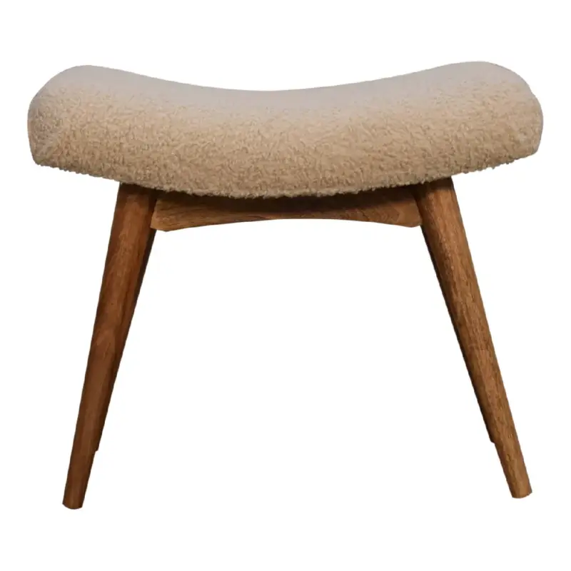 Erbjudandepris Boucle Cream Curved Bench