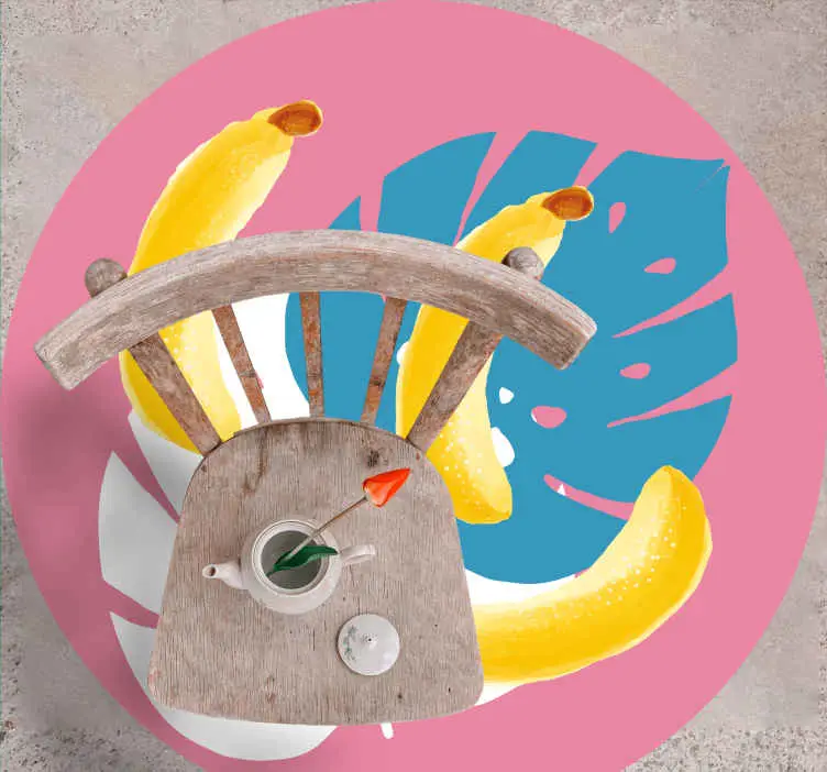 Banan på rosa bakgrund retro matta Erbjudande