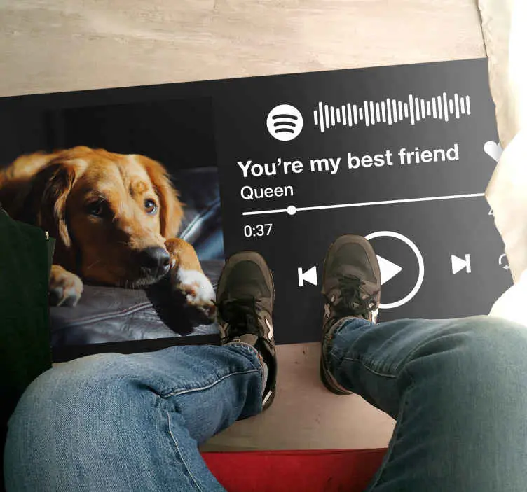 Erbjudandepris Spotify musik med text och bild personlig vinylmatta