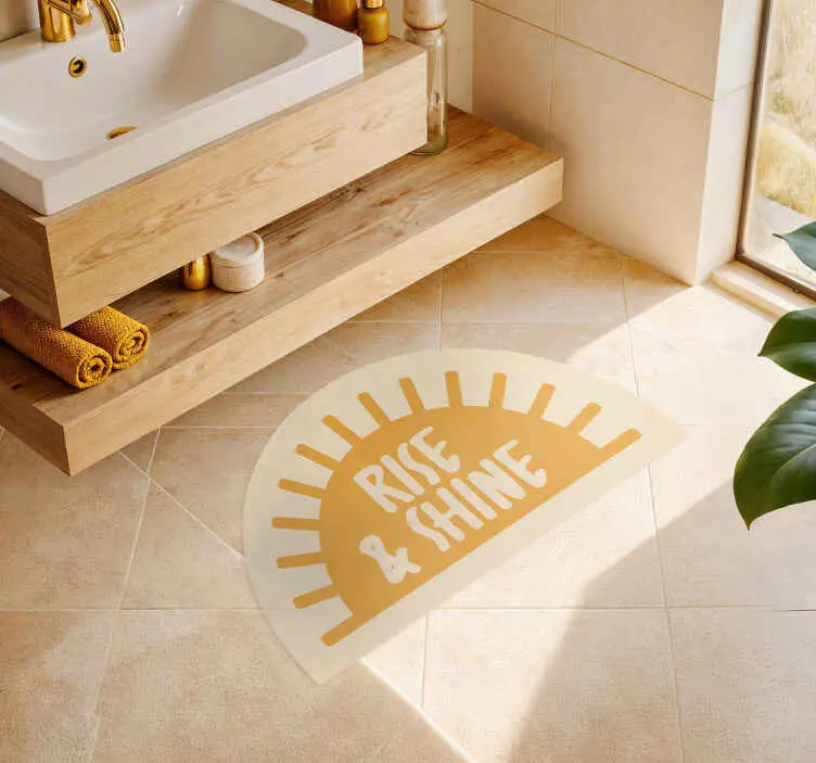 Text rise and shine Vinylmatta badrum Säker betalning