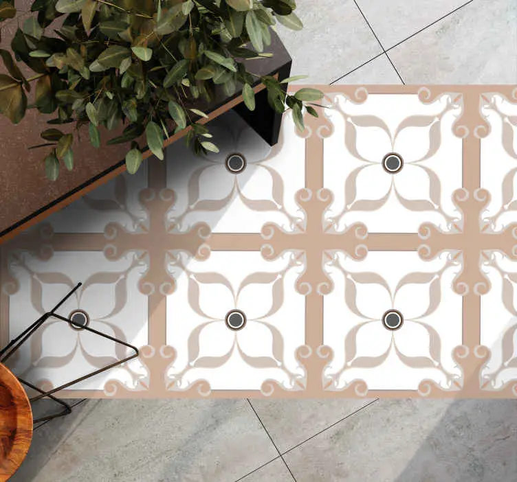 Rabatt Elegant symmetri Vinylmatta kakeleffekt