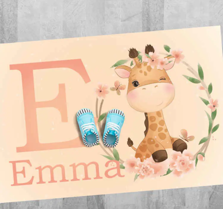 Söt giraff för tjej med namn babymatta Utförsäljning