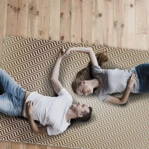 Zig zag modern vinylmatta Billig