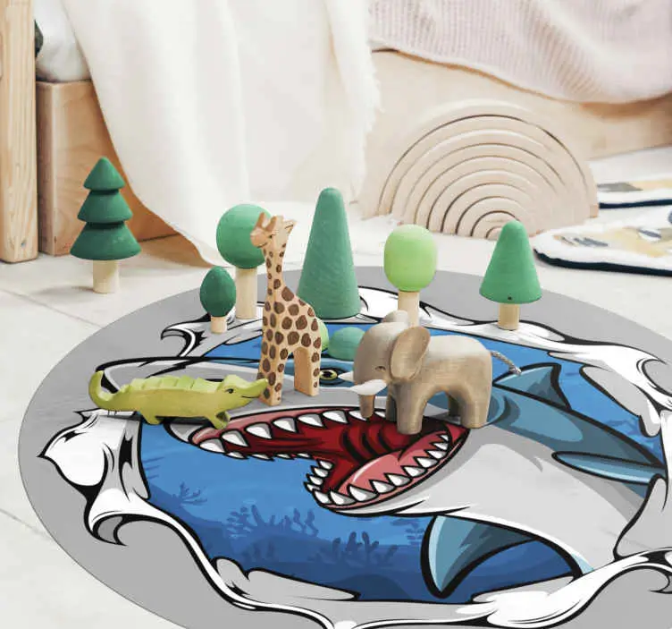 Rabatter Stor haj 3d djur vinylmatta