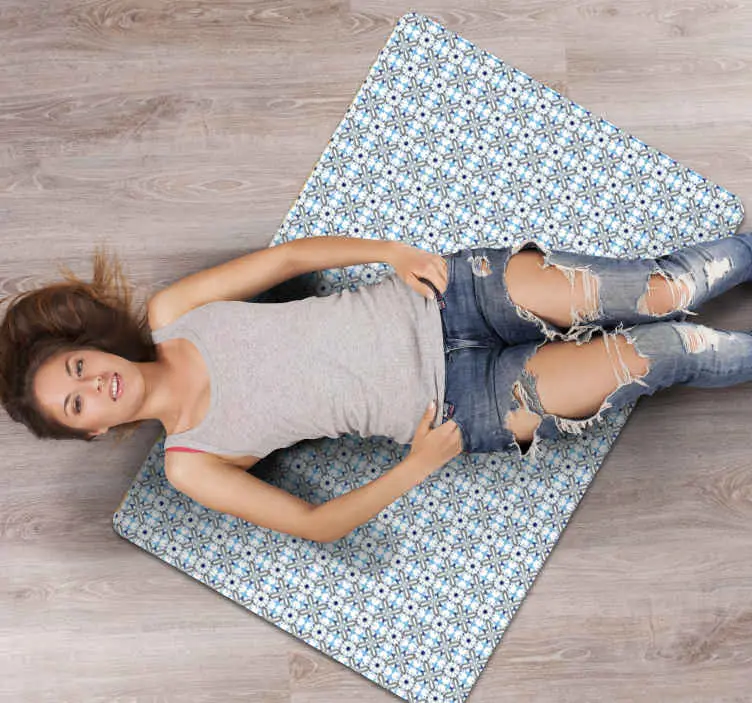 Azurblå elegant arrangemang Vinylmatta Mosaik Begränsat antal
