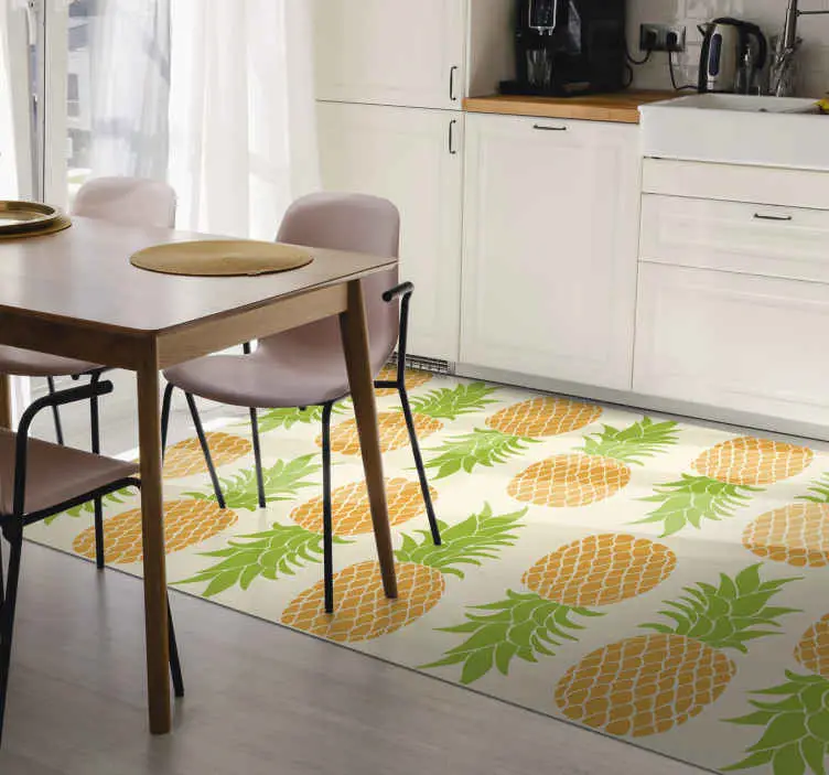 Billigare Ananas mönster Vinylmatta blommor och växter