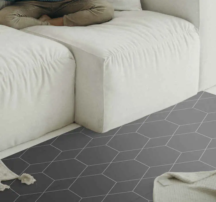 Vita och grå hexagon geometriska mattor Begränsat antal