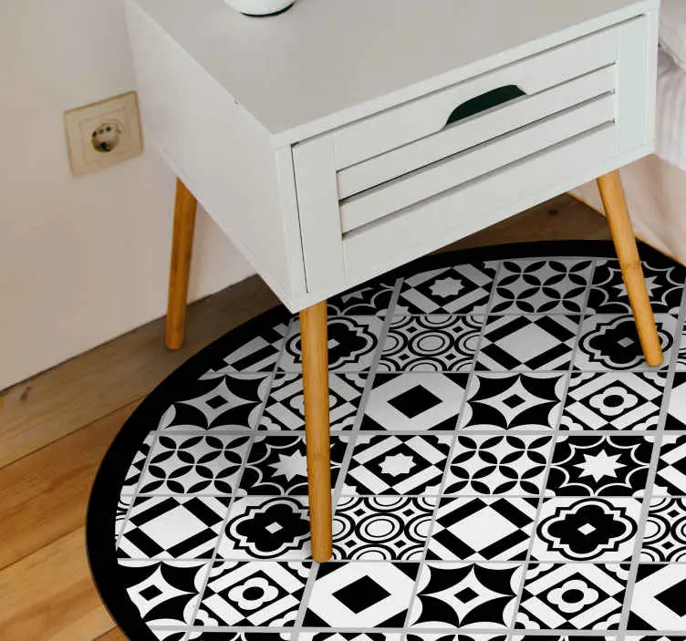 Nyhet Vinylmatta mosaik monokromt mönster