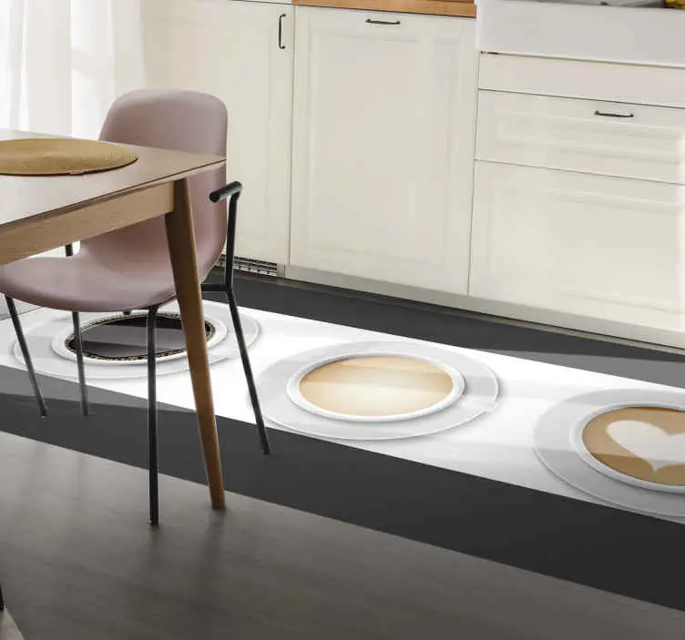 Billigare Kaffekoppar löpare Vinylmatta Kök