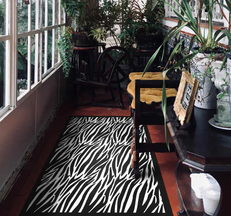 Extra rabatt Zebra rand Vinylmatta djurtryck