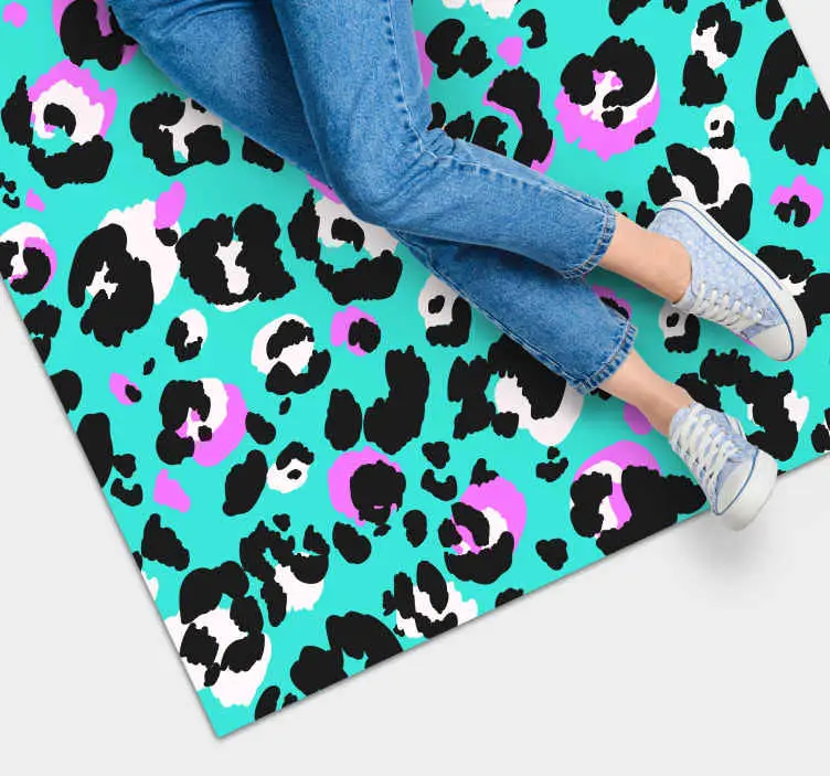 Neon leopard tryck djur tryck matta Populär