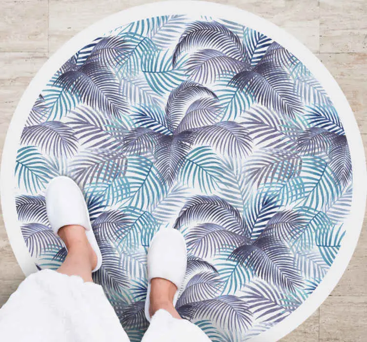 Palmblad mönster Vinylmatta blommor och växter Kundfavorit