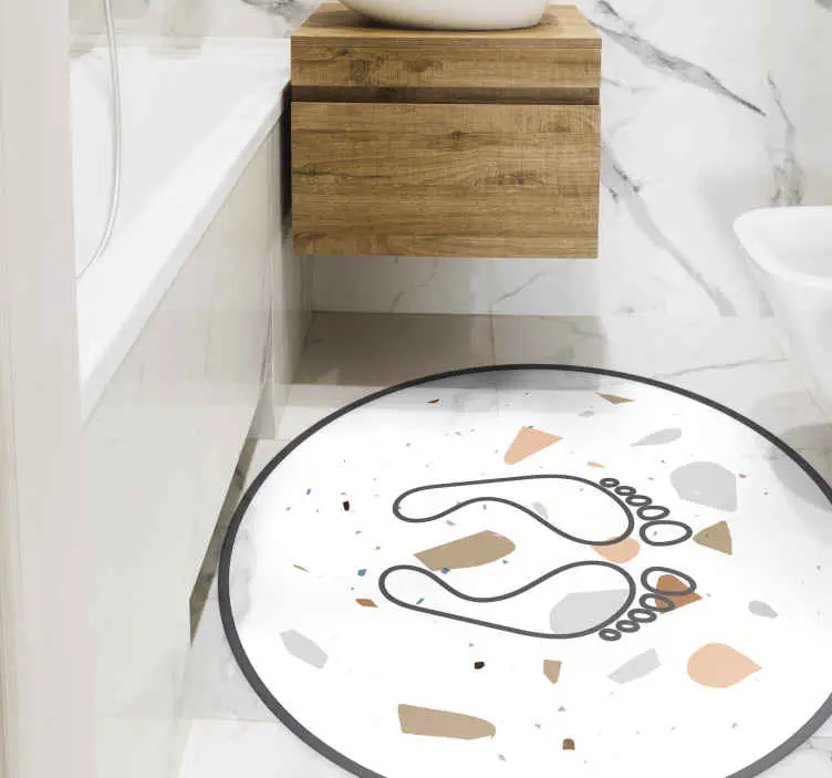 Outlet Terrazzo fotavtryck badrumsgolv i badrum