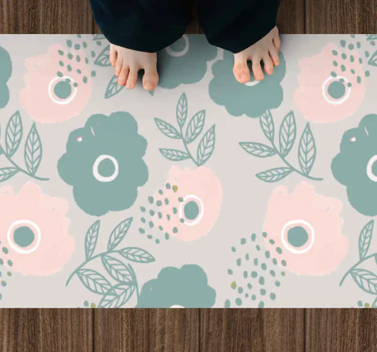 Begränsat erbjudande Blommigt blad element Vinylmatta blommor och växter