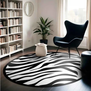 Zebra stripe circular design vinylmatta djurtryck Populär