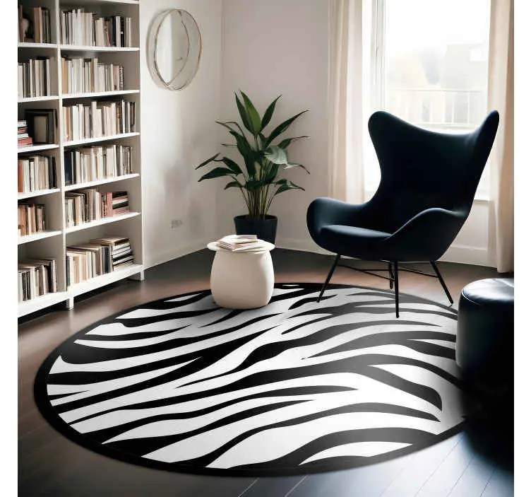 Zebra stripe circular design vinylmatta djurtryck Populär