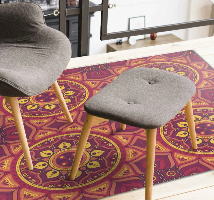 Mandala inspirerad symmetri Vinylmatta Mandala Sänkt pris