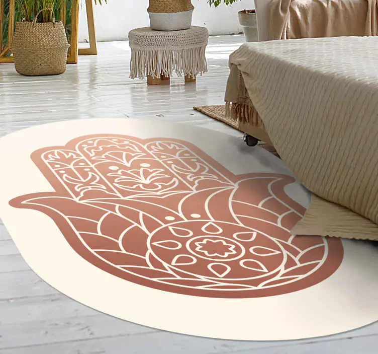 Fatimas beige hand Vinylmatta Mandala Lågt pris