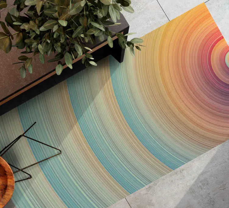 Spiralfärgade vågor Vinylmatta minimalistisk Fri frakt