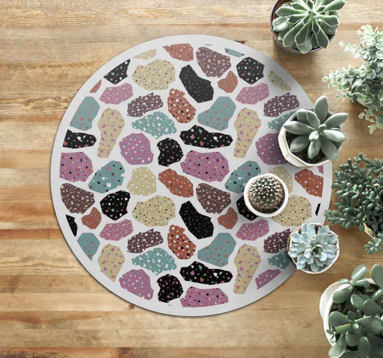 Kampanjpris Spräcklig terrazzo Vinylmatta djurtryck