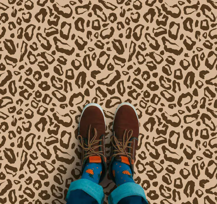 Utförsäljning Brunt leopardprickigt mönster Vinylmatta djurtryck