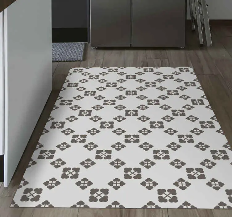 Endast denna vecka Beige fyra klöver design Vinylmatta natur