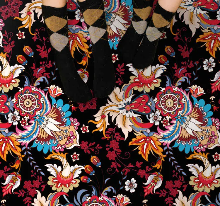 Botanisk inspiration Vinylmatta Mandala Kundfavorit