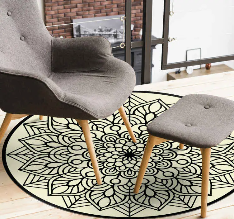 Säker betalning Graciöst botaniskt emblem Vinylmatta Mandala