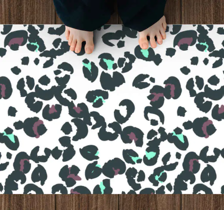 Billig Leopard mönster stil Vinylmatta djurtryck