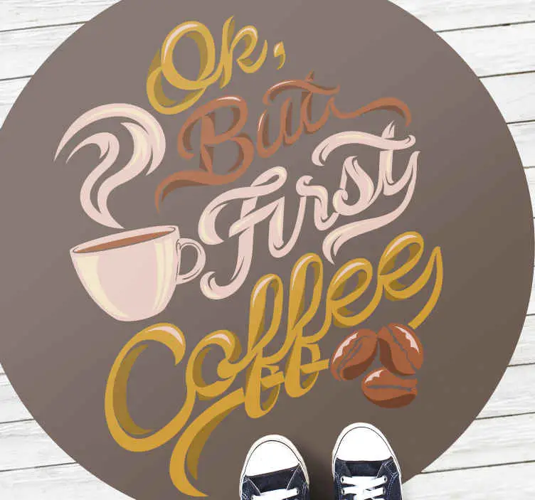 Typografi med kaffetema Vinylmattor med fraser Fynd