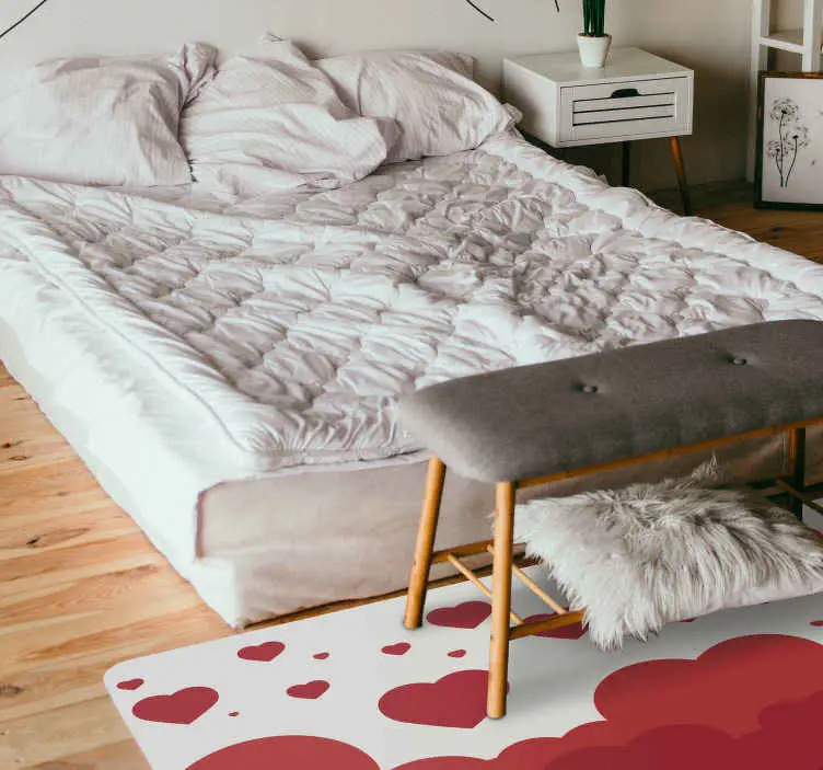 Kundfavorit Rött hjärta moln design sovrum matta