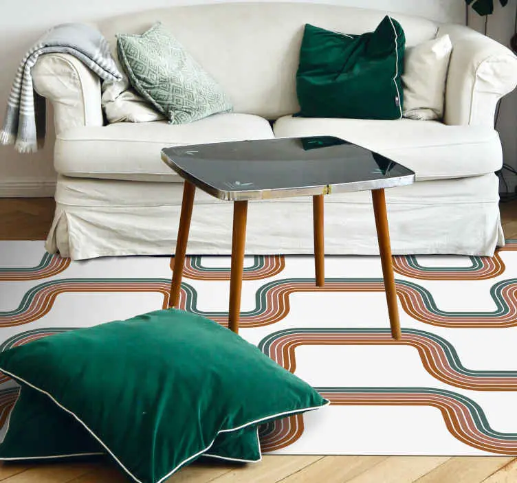 Nyhet Abstrakt minimal vågor retro matta