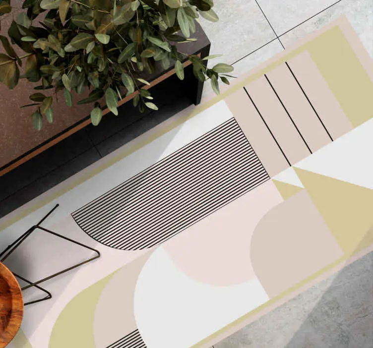 Pastellfärger geometrisk urban design sovrum matta Rea