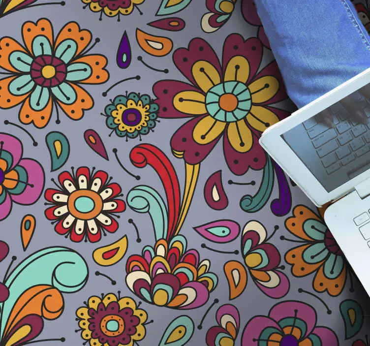 70-talsblommamatta med retro blommönster Expressleverans