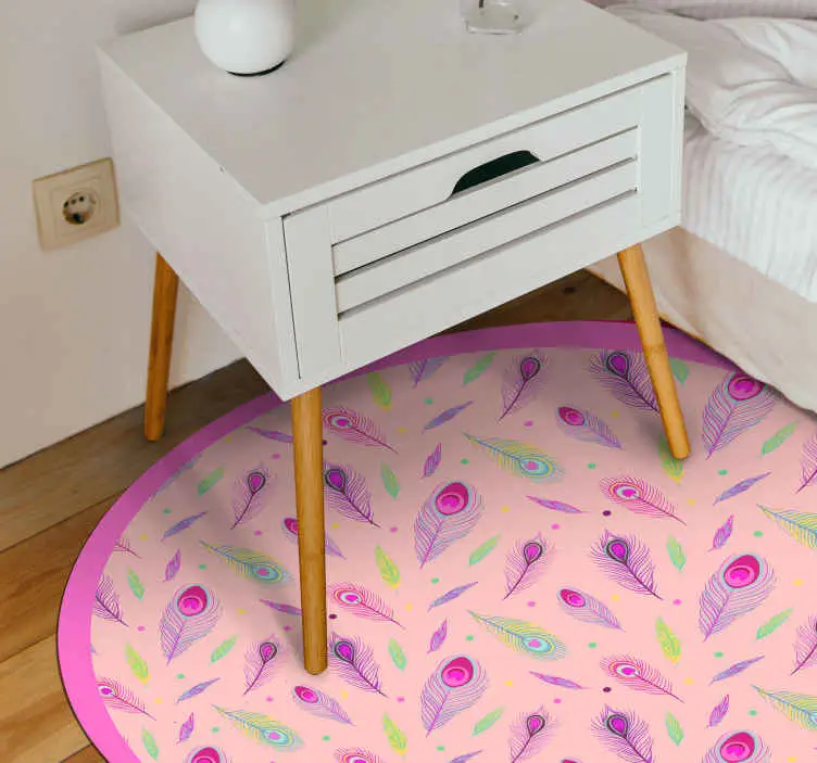 Rosa påfågel fjäder djur matta Rabatter