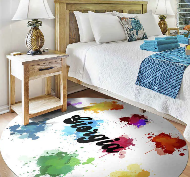 Snabb leverans Cirkulär design med stänk Vinylmatta Ungdom