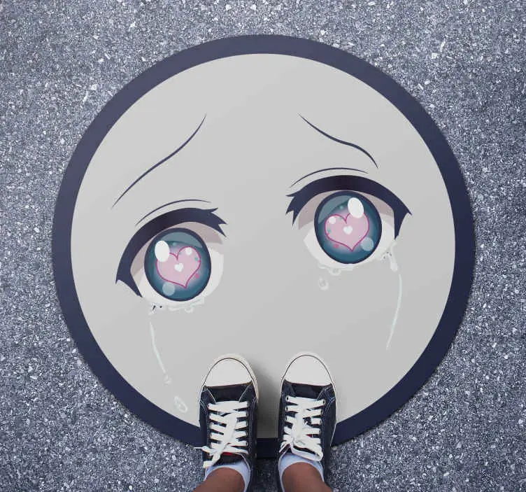 Gråtande anime ansikte Andra Vinylmattor Kampanjpris